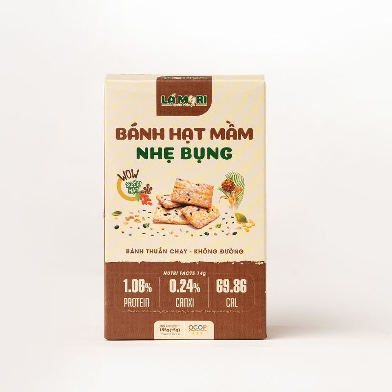 LÁ MORI - Bánh hạt mầm nhẹ bụng (155g)