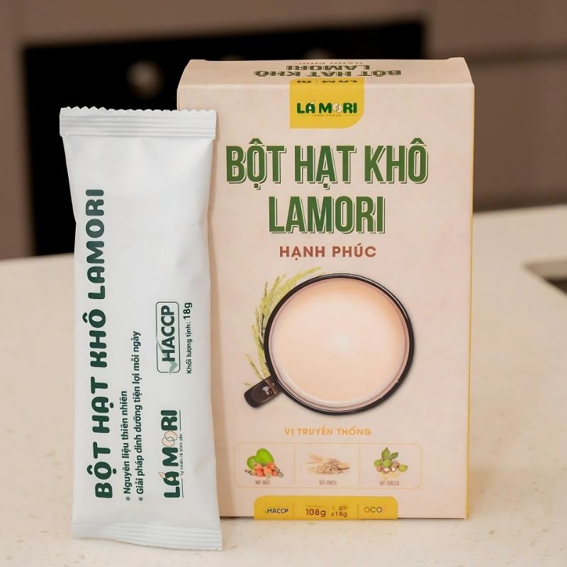 LÁ MORI - Bột hạt khô có đường (108g)