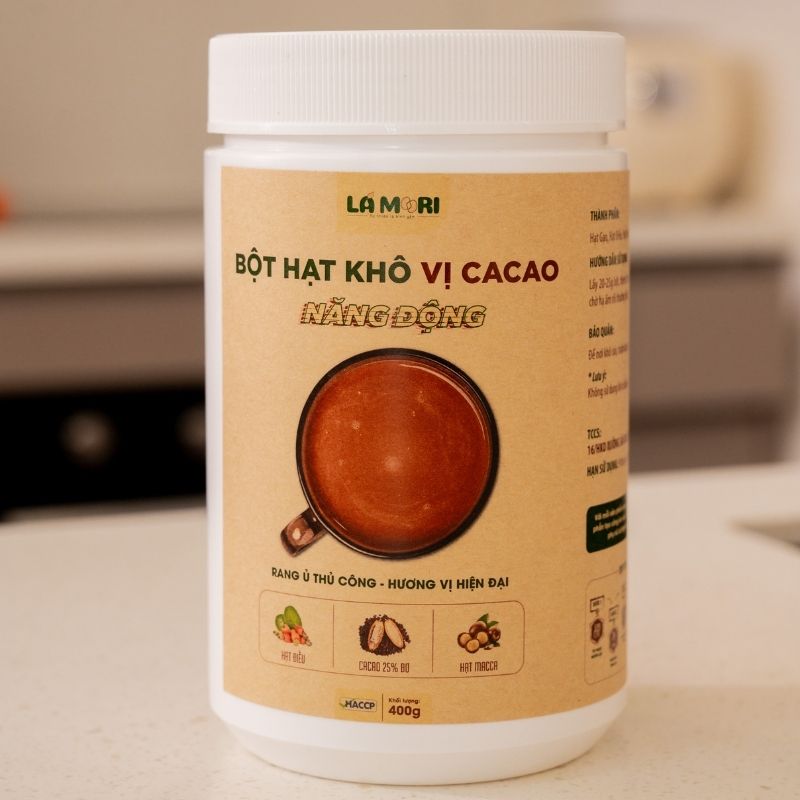 LÁ MORI - Bột hạt khô vị Cacao có đường (400g)