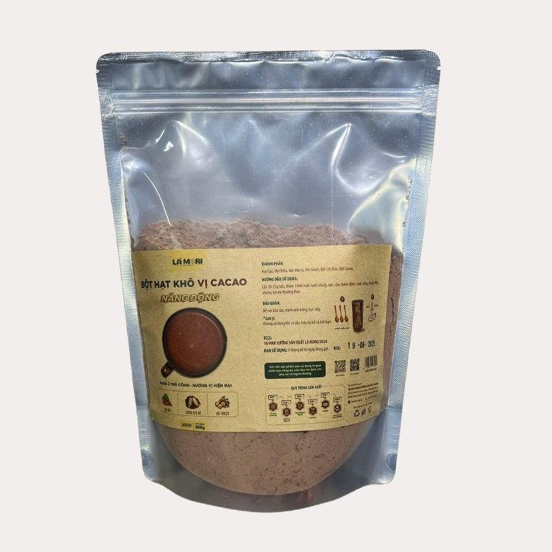 LÁ MORI - Bột hạt khô vị Cacao có đường (800g)