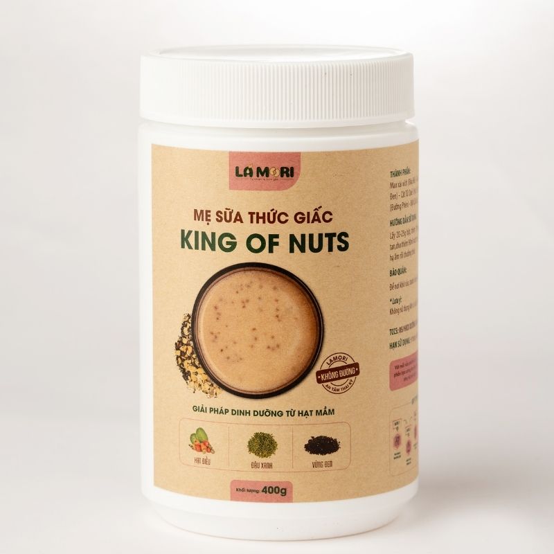 LÁ MORI - Bột hạt thức giấc Mẹ Sữa KING OF NUTS có đường (400g)